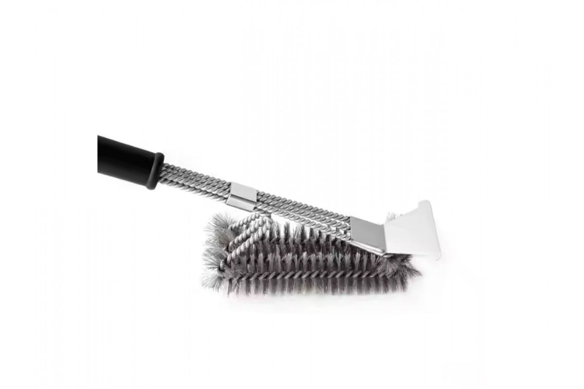 Щетка для гриля трехрядная 2в1 (щетка+скребок) GRILLI 777455