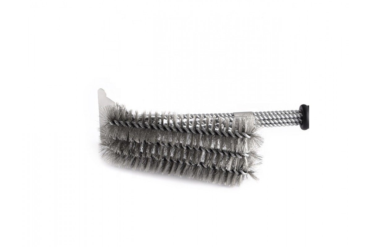 Щетка для гриля трехрядная 2в1 (щетка+скребок) GRILLI 777455