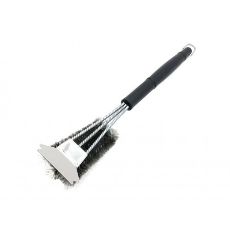 Щетка для гриля трехрядная 2в1 (щетка+скребок) GRILLI 777455