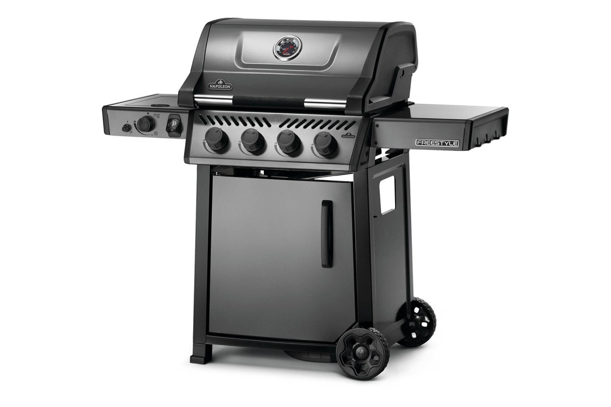 Газовий гриль Napoleon Freestyle 425 з бічним пальником Sizzle Zone та дверкою, графітовий F425DSIBPGT-RC