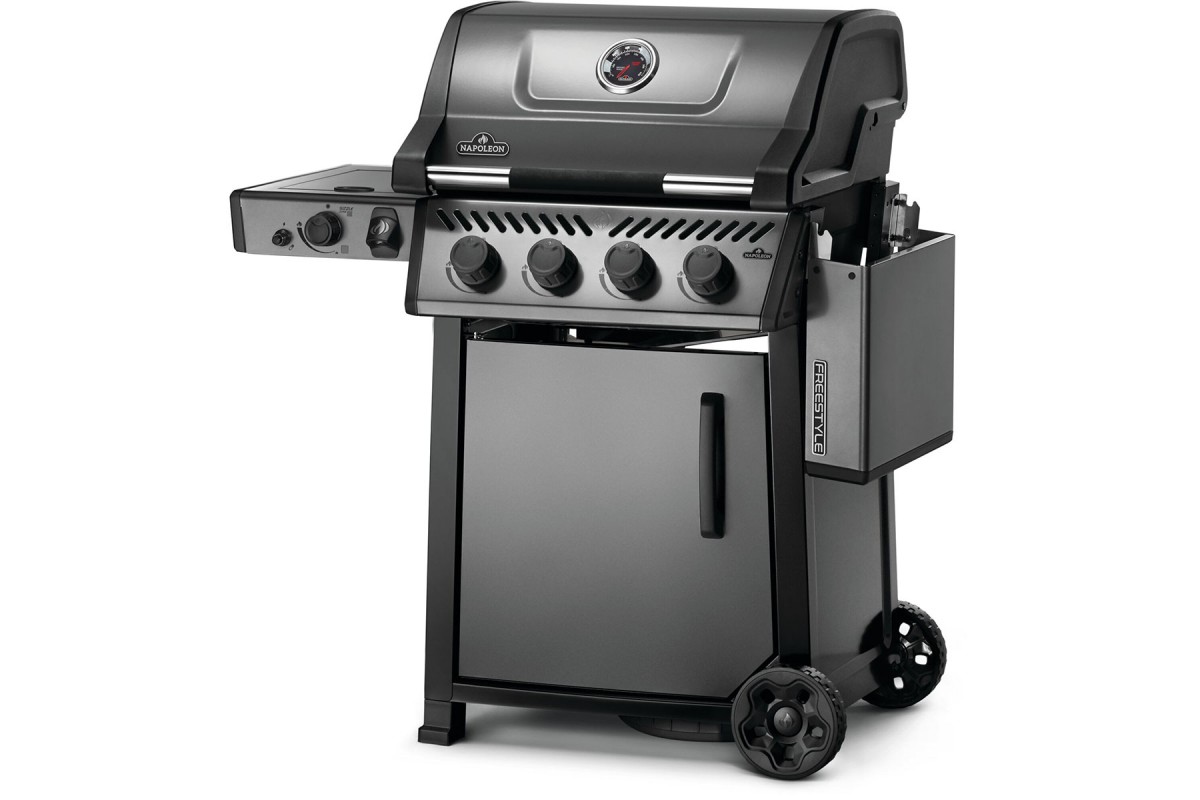 Газовий гриль Napoleon Freestyle 425 з бічним пальником Sizzle Zone та дверкою, графітовий F425DSIBPGT-RC