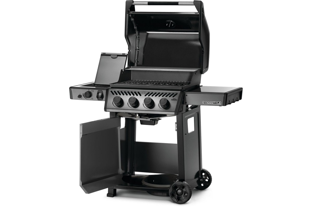 Газовий гриль Napoleon Freestyle 425 з бічним пальником Sizzle Zone та дверкою, графітовий F425DSIBPGT-RC