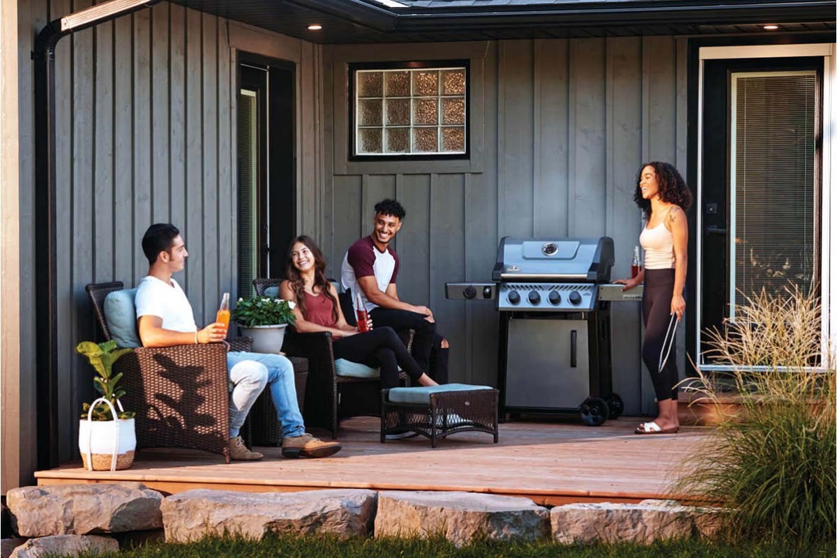 Газовий гриль Napoleon Freestyle 425 з бічним пальником Sizzle Zone та дверкою, графітовий F425DSIBPGT-RC