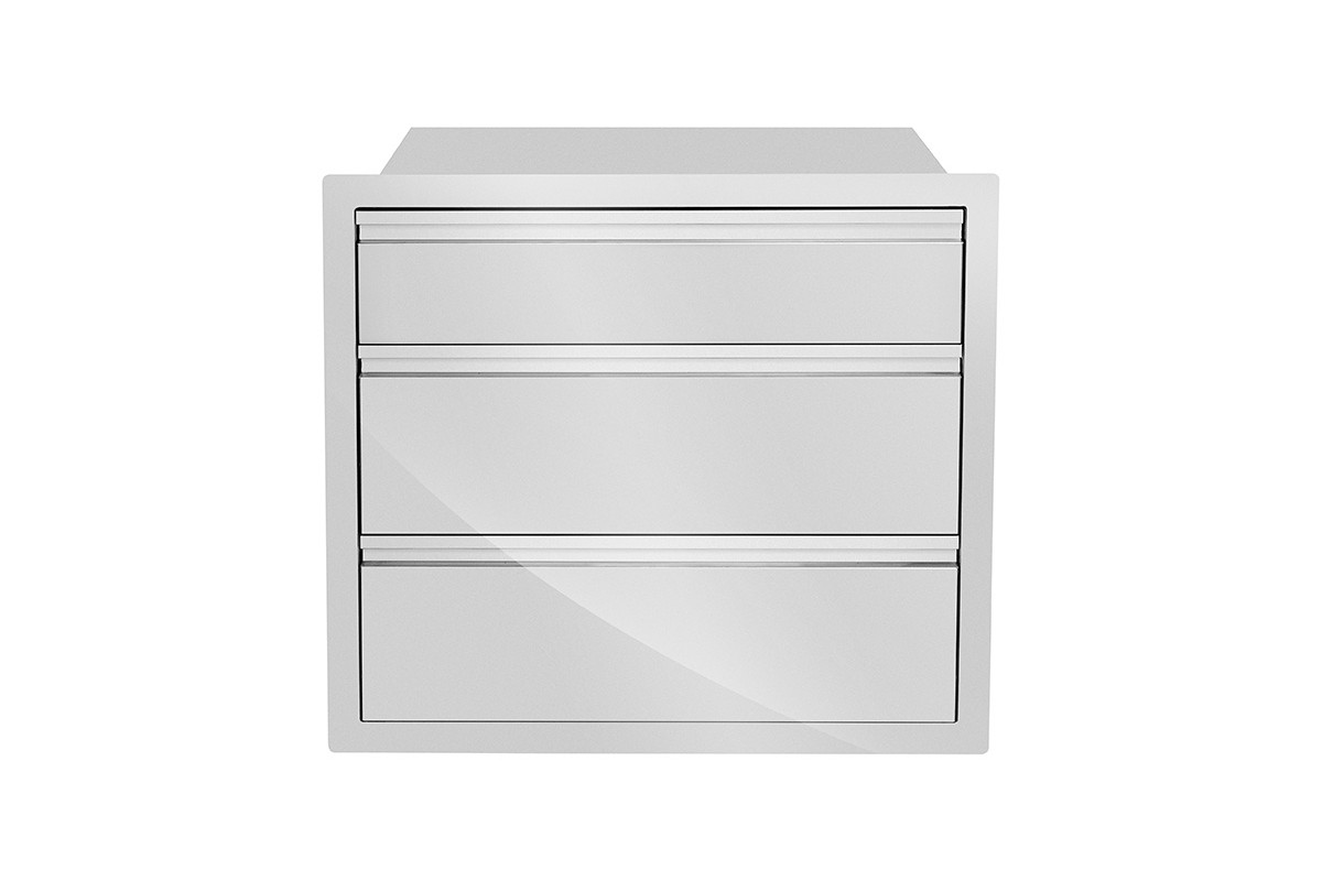 Встраиваемый модуль с тремя выдвижными ящиками 75,5х66,5х50 см нержавеющая сталь GRILLI 777798