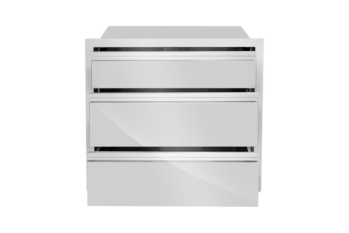 Встраиваемый модуль с тремя выдвижными ящиками 75,5х66,5х50 см нержавеющая сталь GRILLI 777798