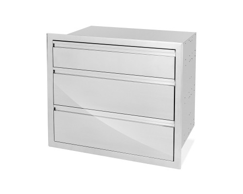 Встраиваемый модуль с тремя выдвижными ящиками 75,5х66,5х50 см нержавеющая сталь GRILLI 777798