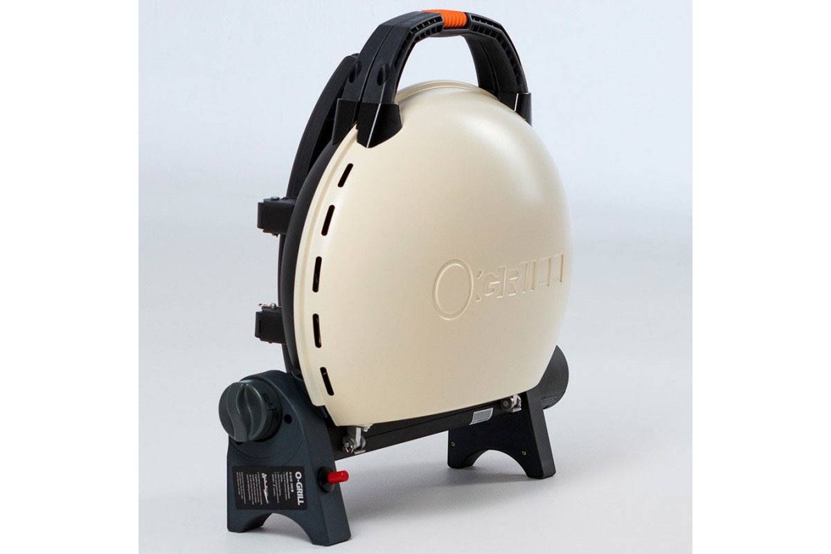 КОМПЛЕКТ Портативний переносний газовий гриль O-GRILL 500, кремовий + шланг в подарунок!