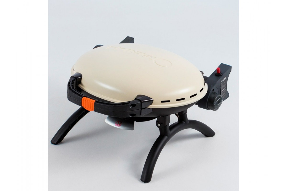 КОМПЛЕКТ Портативний переносний газовий гриль O-GRILL 500, кремовий + шланг в подарунок!