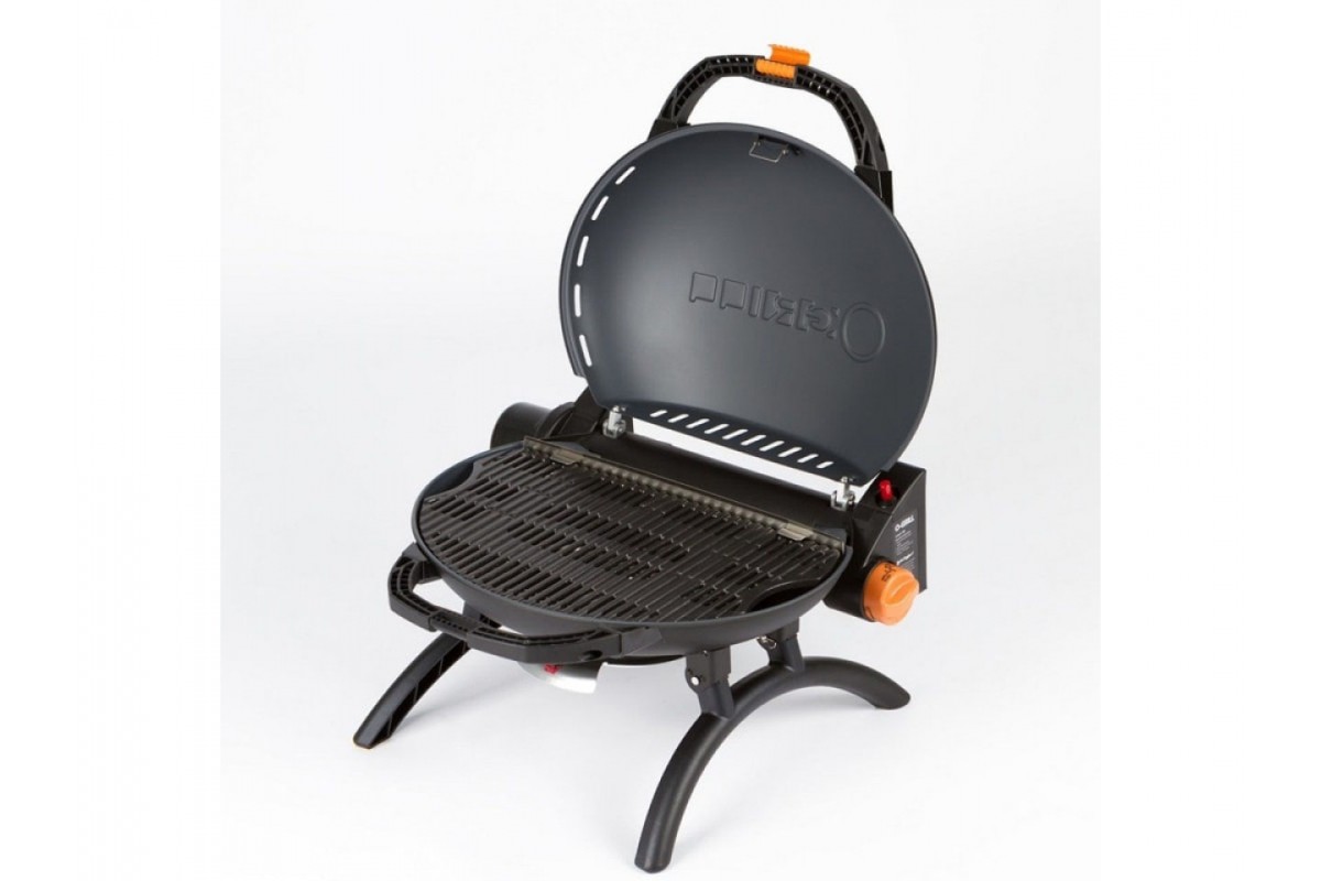 КОМПЛЕКТ Портативний переносний газовий гриль O-GRILL 500, кремовий + шланг в подарунок!