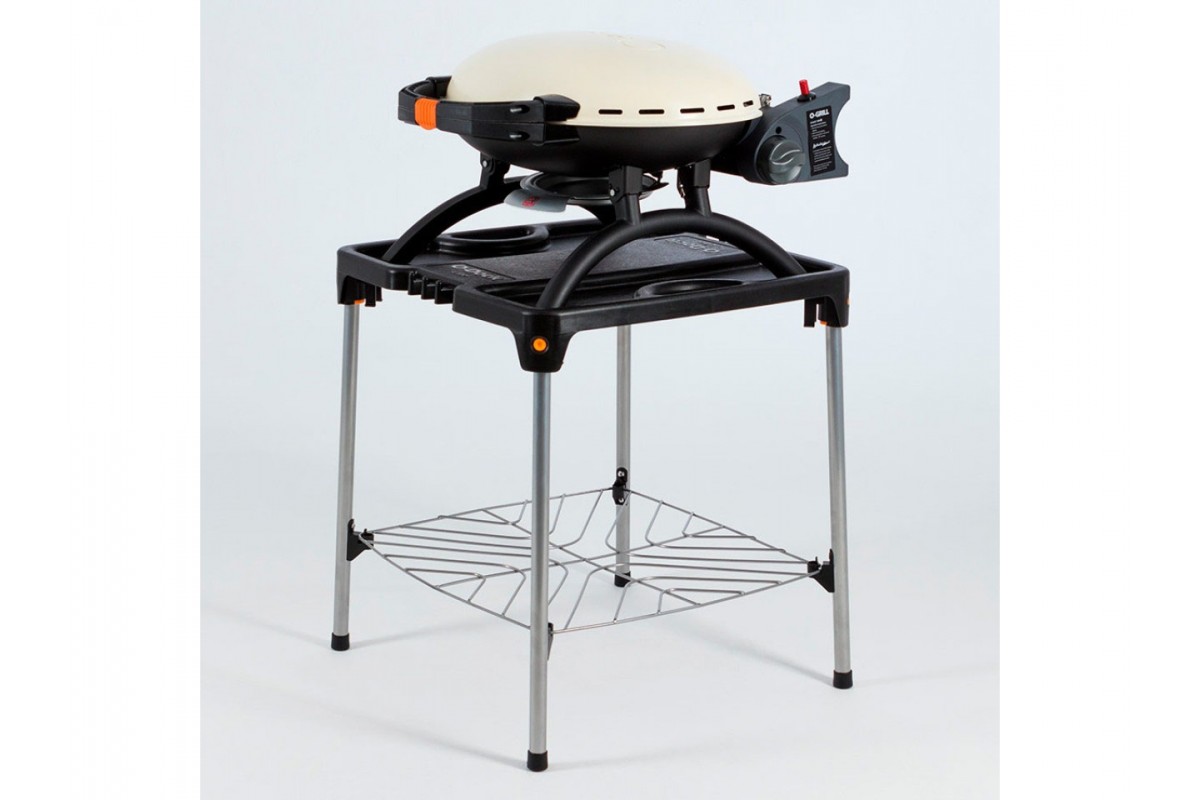 КОМПЛЕКТ Портативний переносний газовий гриль O-GRILL 500, кремовий + шланг в подарунок!