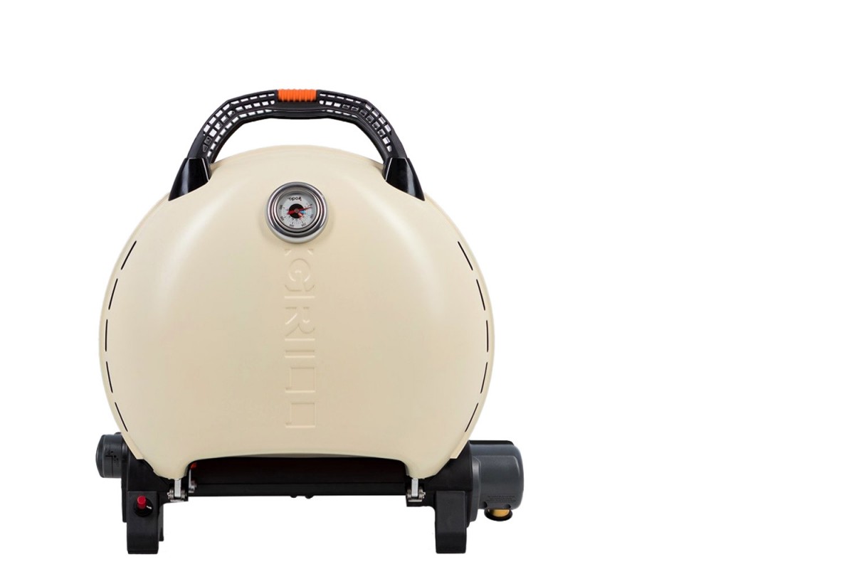 КОМПЛЕКТ Портативный переносной газовый гриль O-GRILL 600T, кремовый + шланг в подарок!