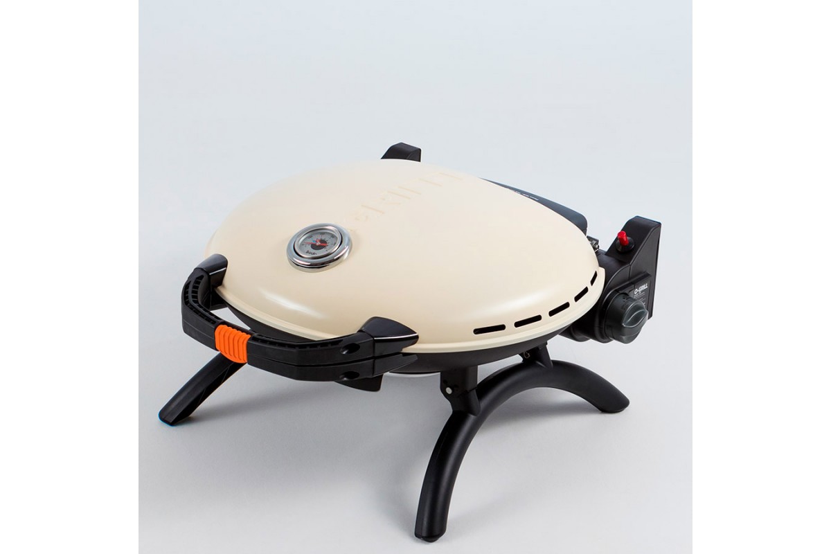 КОМПЛЕКТ Портативный переносной газовый гриль O-GRILL 600T, кремовый + шланг в подарок!