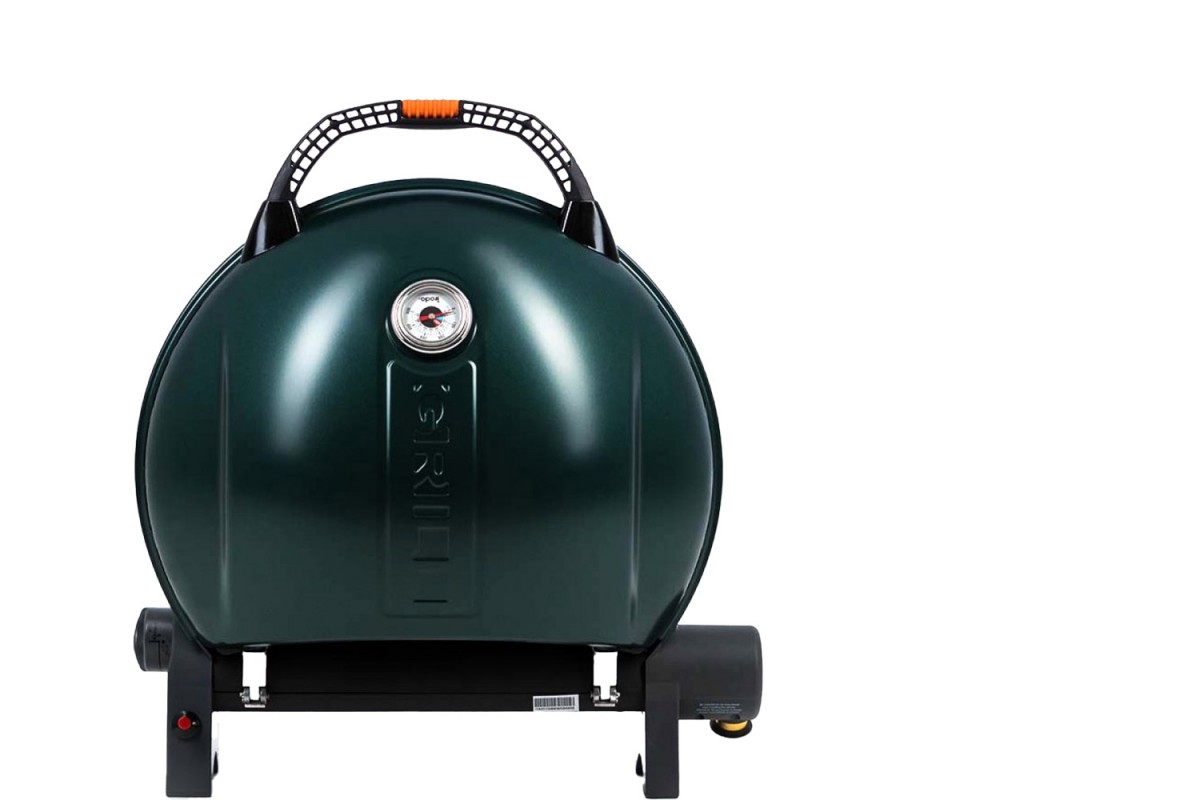 КОМПЛЕКТ Портативный переносной газовый гриль O-GRILL 900, зеленый + шланг в подарок!