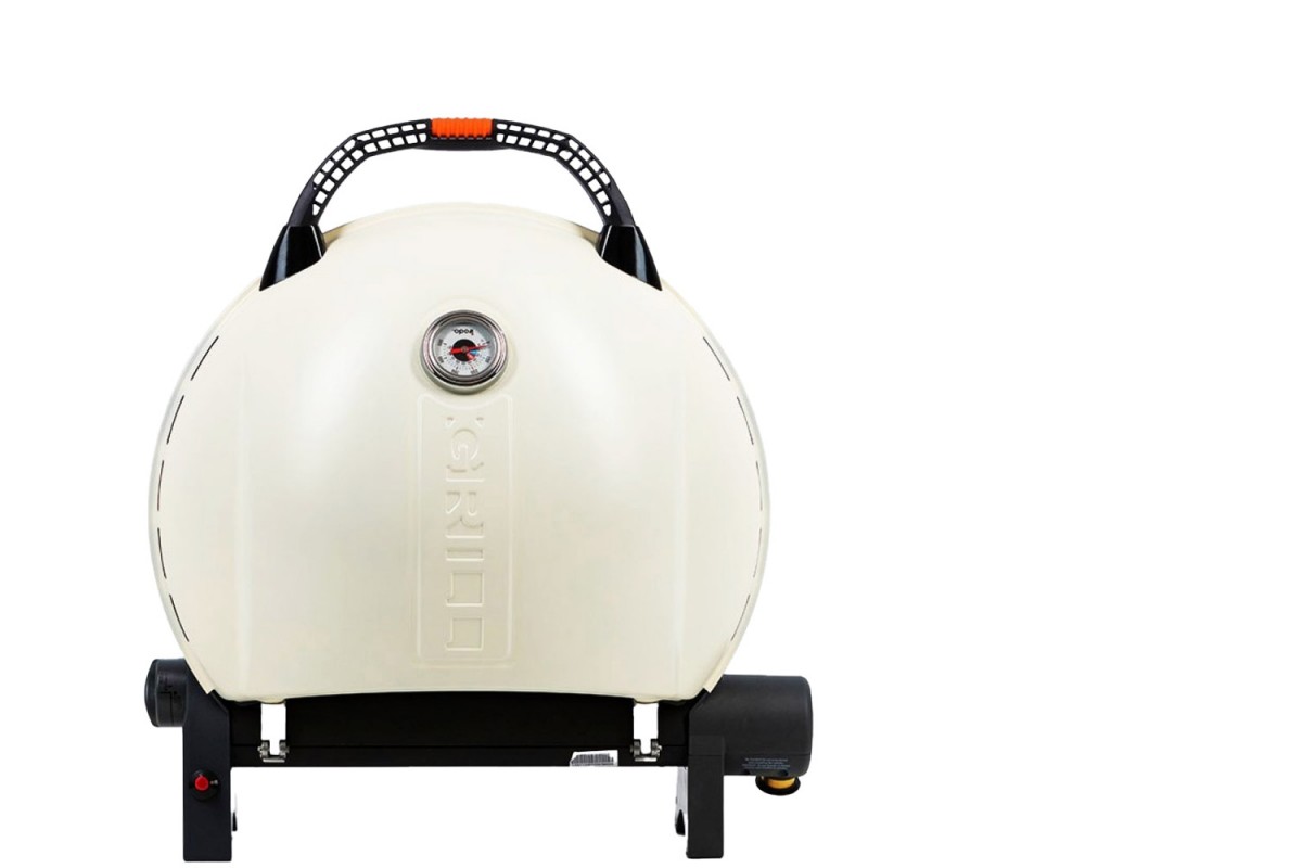 КОМПЛЕКТ Портативный переносной газовый гриль O-GRILL 900, кремовый + шланг в подарок!