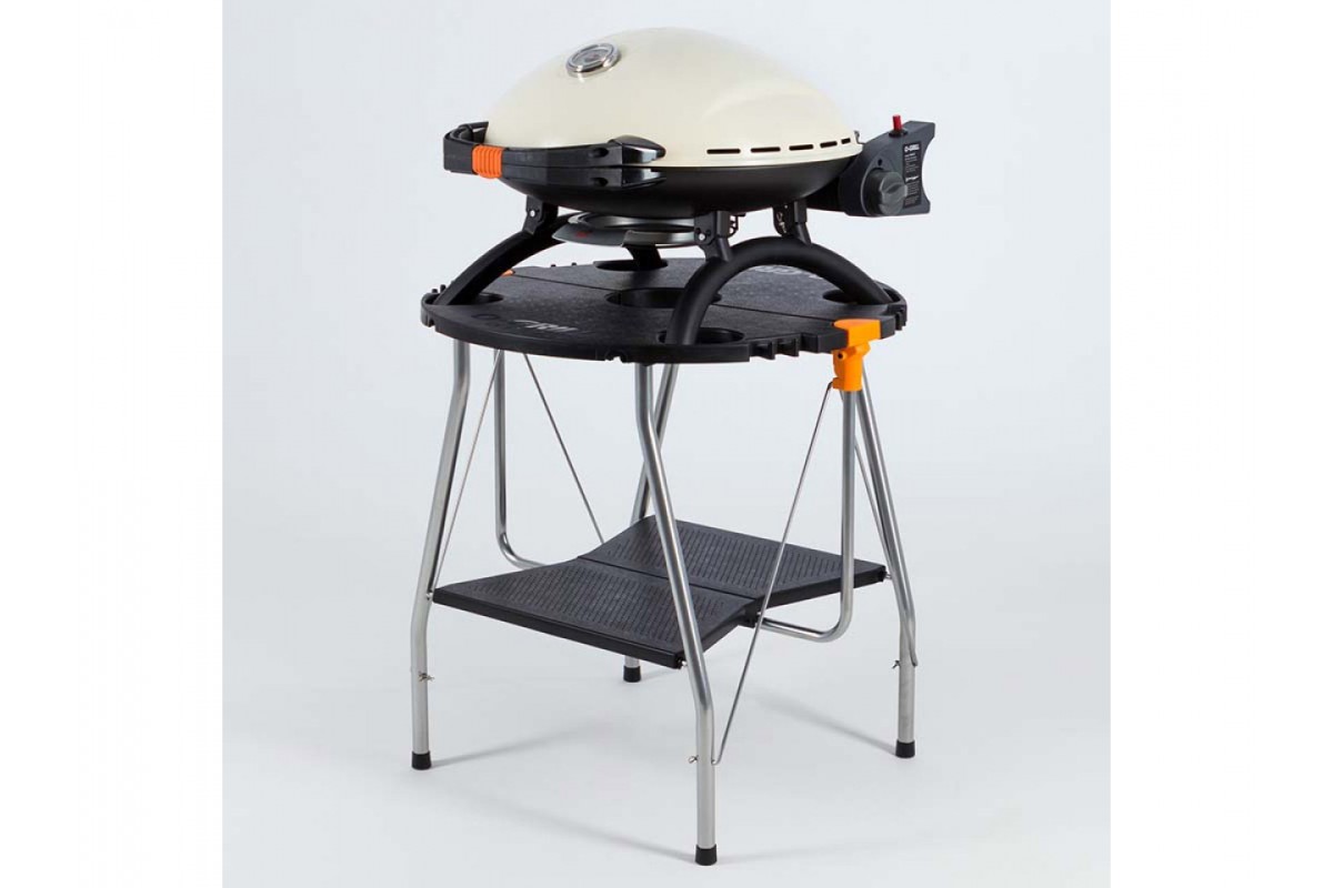 КОМПЛЕКТ Портативный переносной газовый гриль O-GRILL 900, кремовый + шланг в подарок!