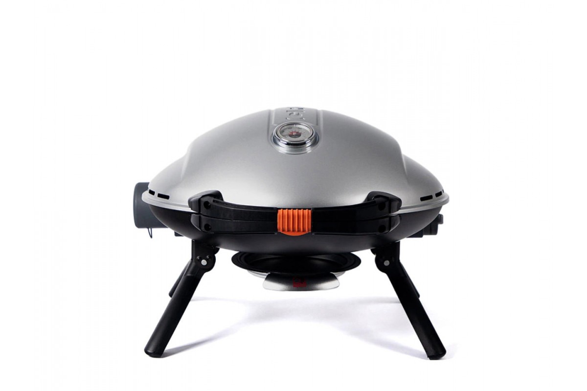 КОМПЛЕКТ Портативный переносной газовый гриль O-GRILL 900, серебро + шланг в подарок!