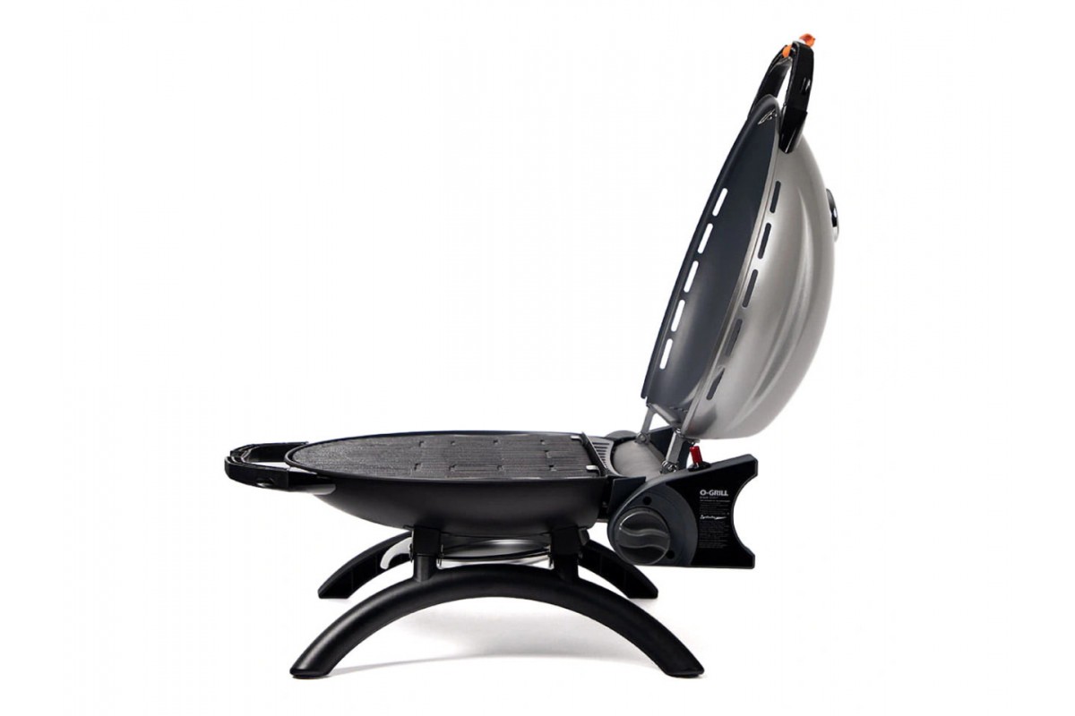КОМПЛЕКТ Портативный переносной газовый гриль O-GRILL 900, серебро + шланг в подарок!