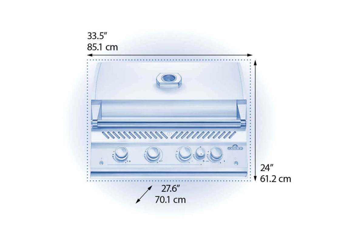 Встраиваемый газовый гриль Napoleon 700 Series BIG32 c вертелом матовый чёрный BIG32RBPMK-1
