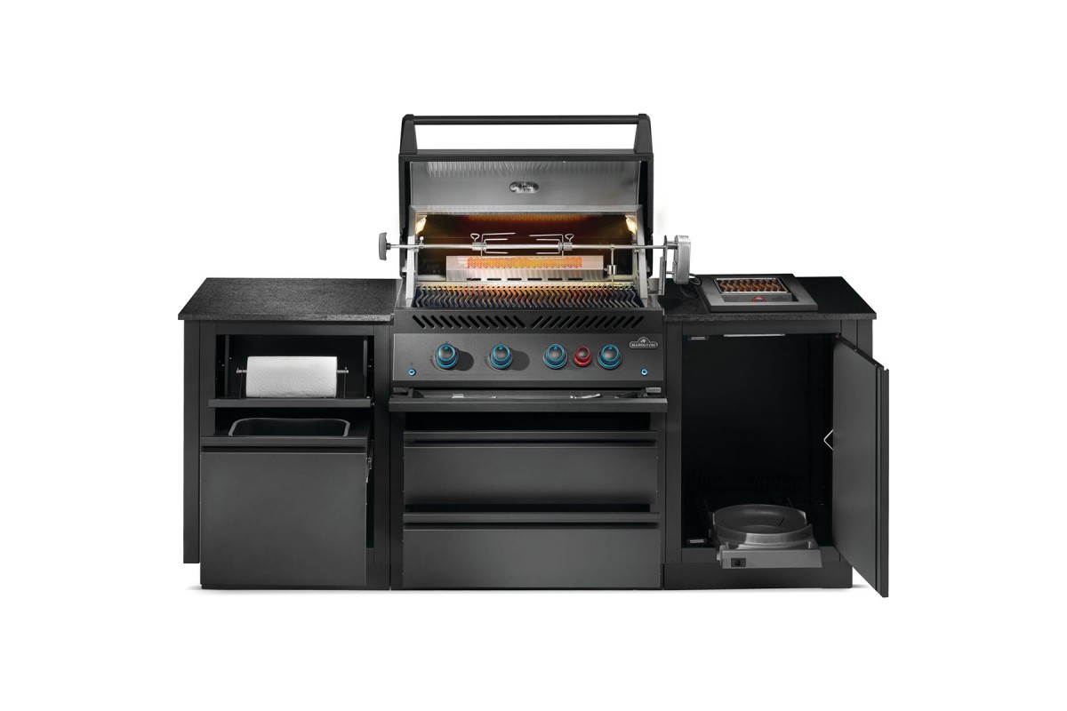 Летняя кухня Napoleon Oasis 100 с газовым грилем 700 Series BIG 32 матовая чёрная OASIS-100-BIG-32MK