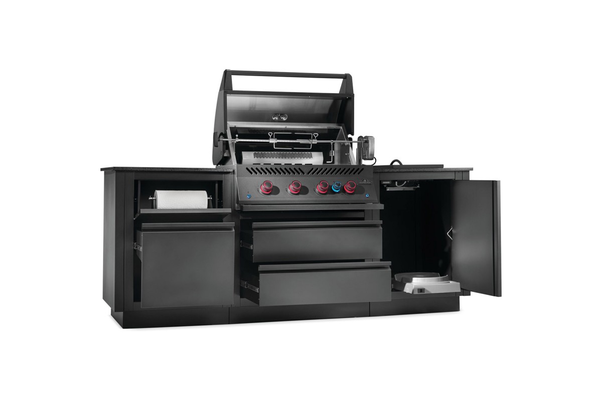 Летняя кухня Napoleon Oasis 100 с газовым грилем 700 Series BIG 32 матовая чёрная OASIS-100-BIG-32MK