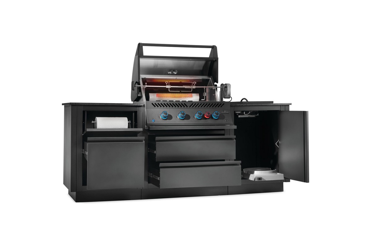 Летняя кухня Napoleon Oasis 100 с газовым грилем 700 Series BIG 32 матовая чёрная OASIS-100-BIG-32MK