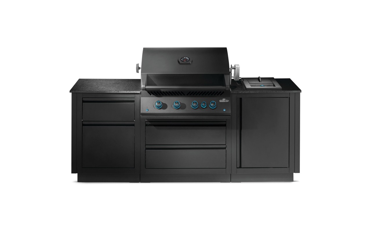 Летняя кухня Napoleon Oasis 100 с газовым грилем 700 Series BIG 32 матовая чёрная OASIS-100-BIG-32MK