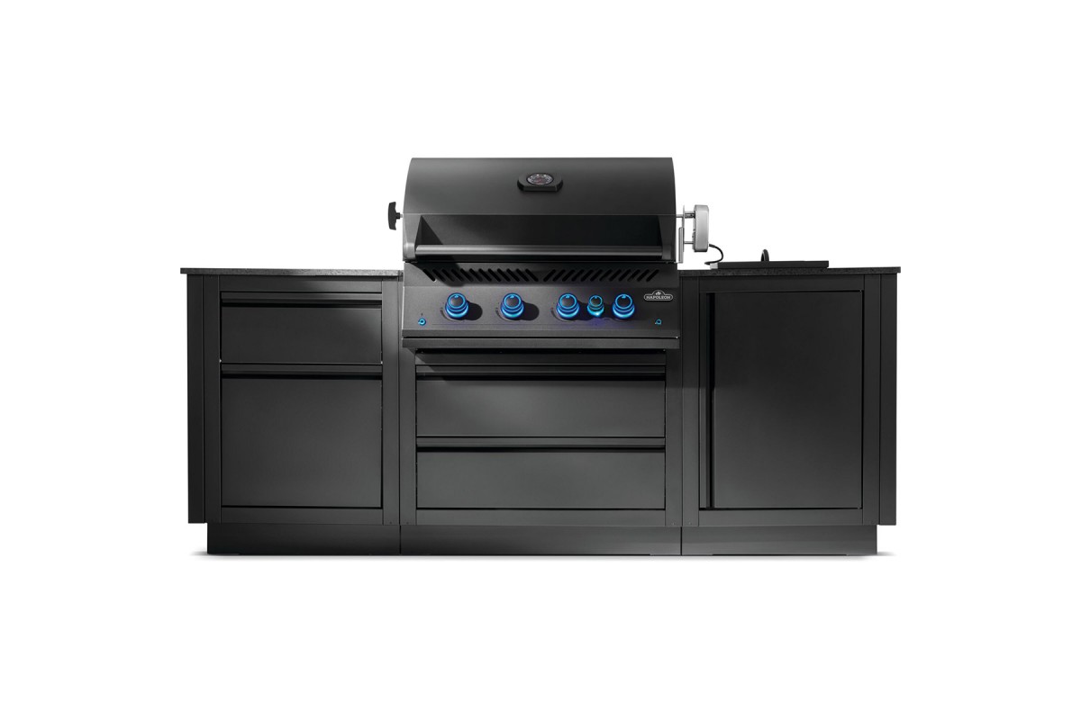 Летняя кухня Napoleon Oasis 100 с газовым грилем 700 Series BIG 32 матовая чёрная OASIS-100-BIG-32MK