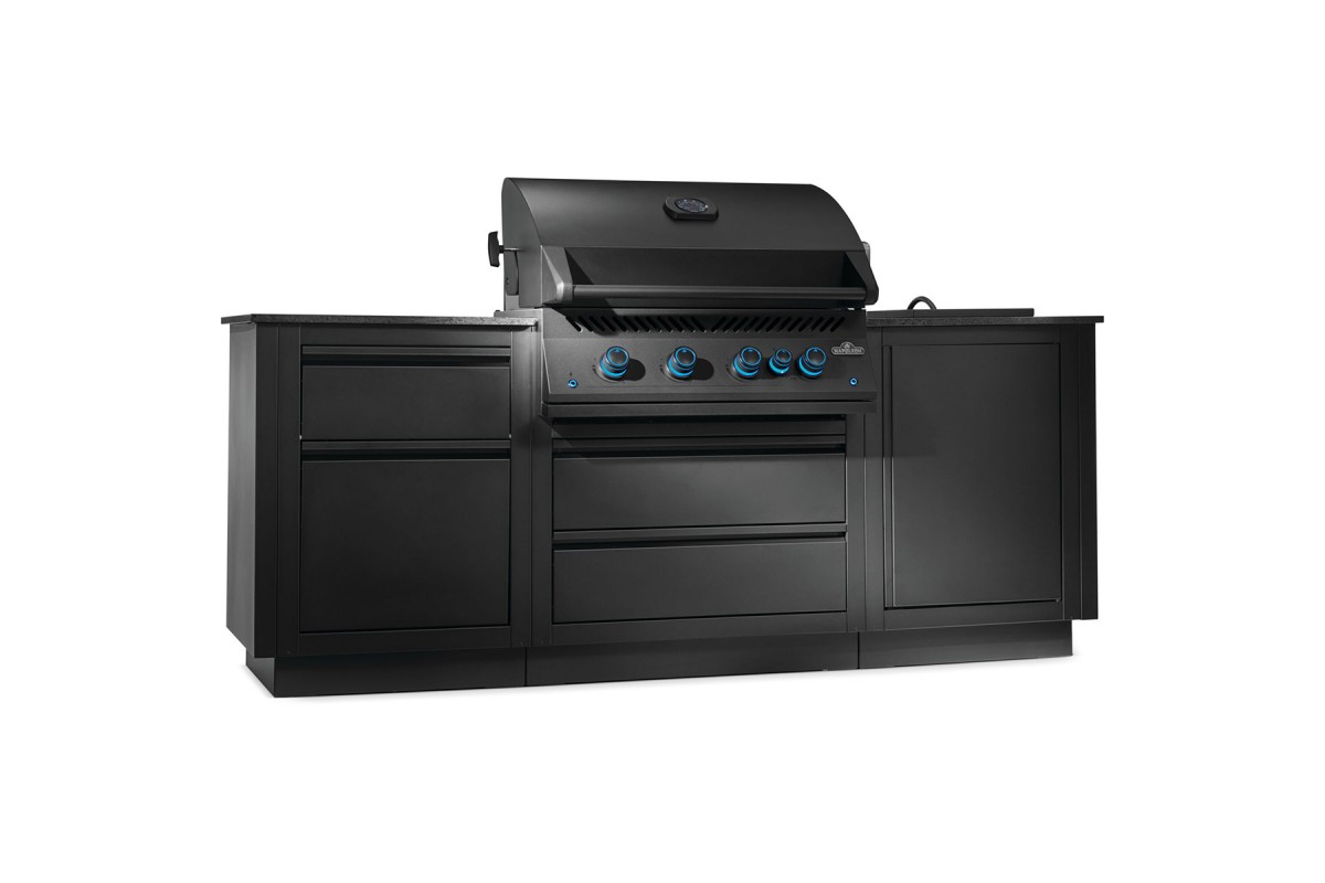 Летняя кухня Napoleon Oasis 100 с газовым грилем 700 Series BIG 32 матовая чёрная OASIS-100-BIG-32MK