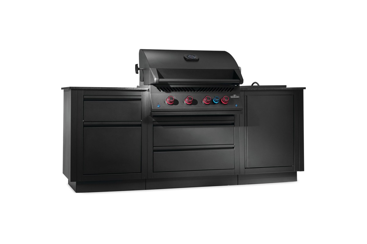 Летняя кухня Napoleon Oasis 100 с газовым грилем 700 Series BIG 32 матовая чёрная OASIS-100-BIG-32MK