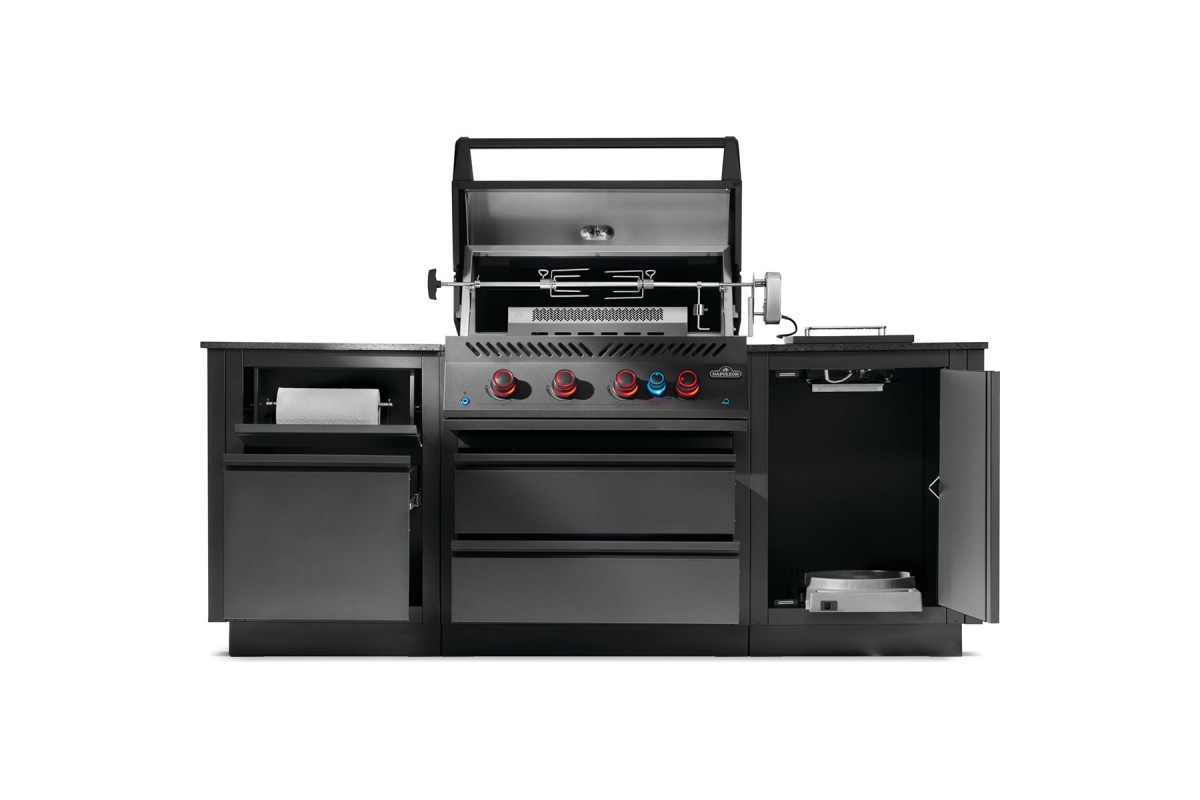 Летняя кухня Napoleon Oasis 100 с газовым грилем 700 Series BIG 32 матовая чёрная OASIS-100-BIG-32MK