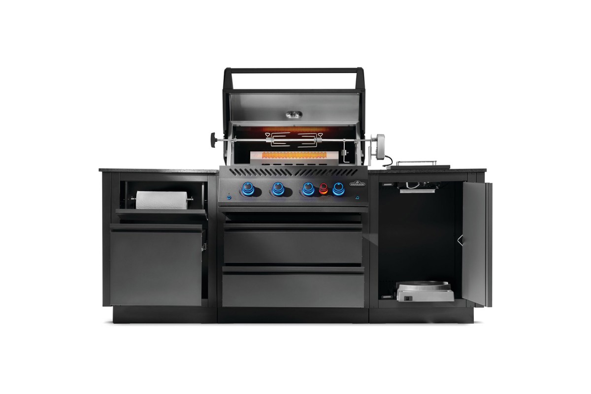 Летняя кухня Napoleon Oasis 100 с газовым грилем 700 Series BIG 32 матовая чёрная OASIS-100-BIG-32MK