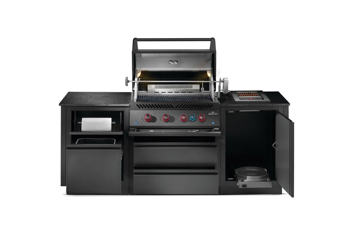 Летняя кухня Napoleon Oasis 100 с газовым грилем 700 Series BIG 32 матовая чёрная OASIS-100-BIG-32MK