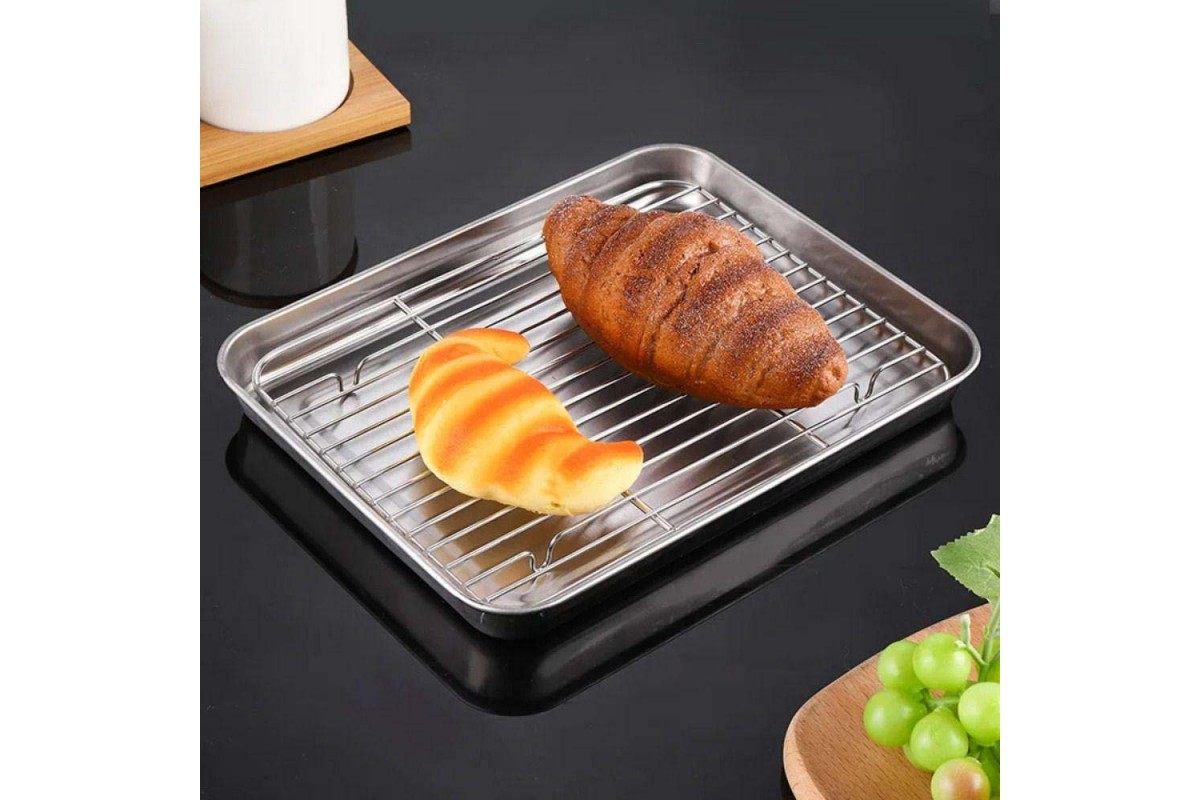 Піддон з нержавіючої сталі з решіткою 26,5 x 2,8 x 20,5 см GRILLI 777627