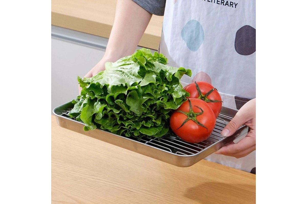 Піддон з нержавіючої сталі з решіткою 26,5 x 2,8 x 20,5 см GRILLI 777627