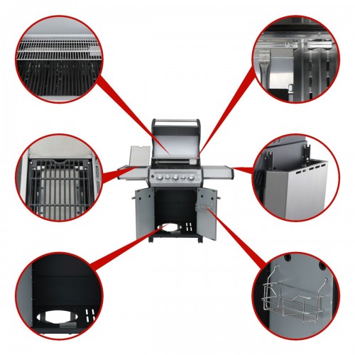 Аренда Газового гриля Santos S-318 Black с боковой и задней горелкой, черный 900273