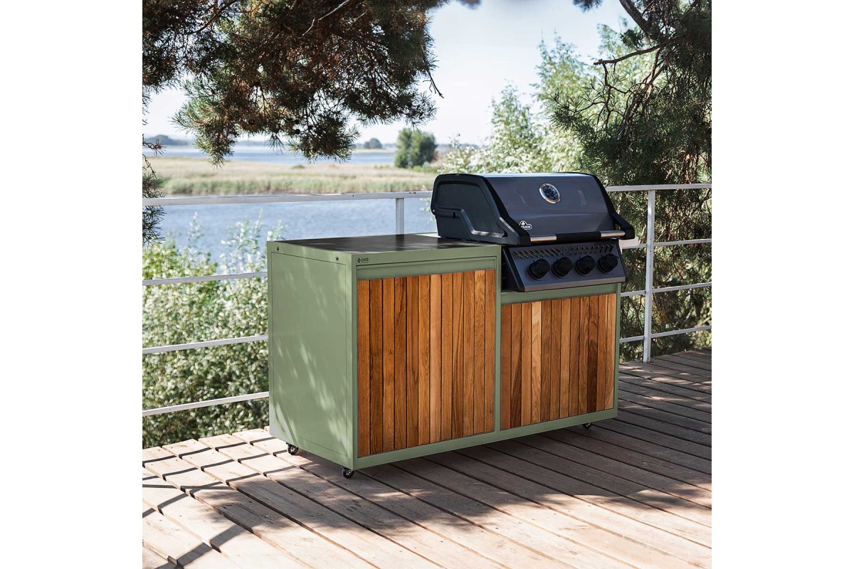 Модульна вулична кухня OXA Air Wood Green Onyx подвійний модуль OXA-AIR-W-2-Green