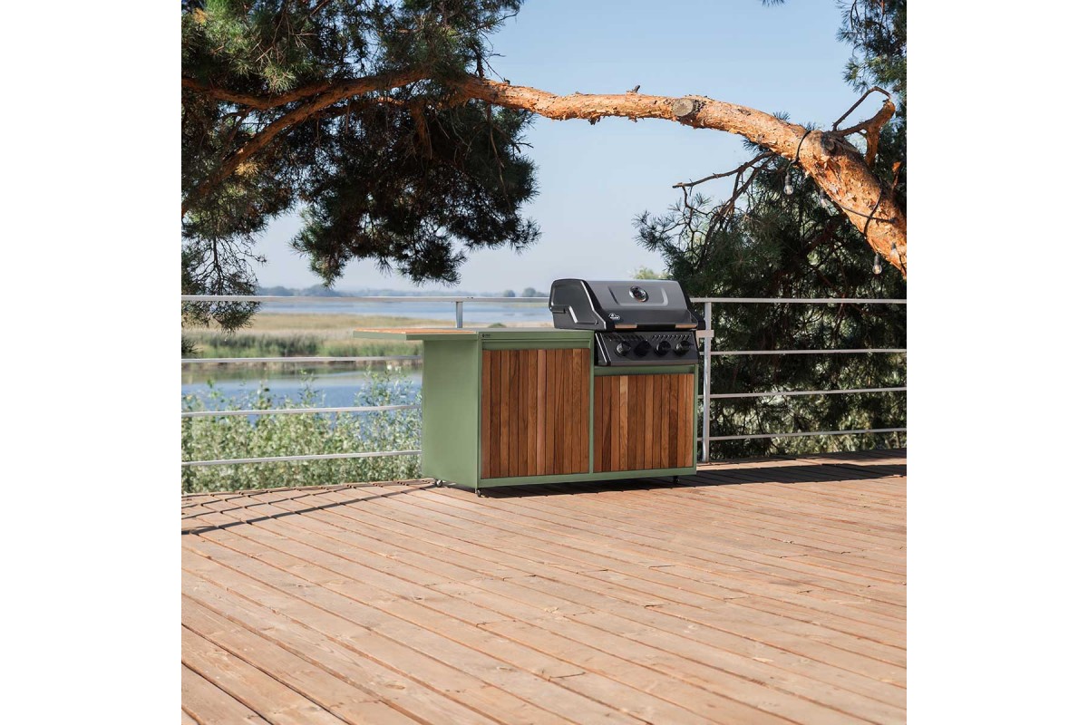 Модульна вулична кухня OXA Air Wood Green Onyx подвійний модуль OXA-AIR-W-2-Green