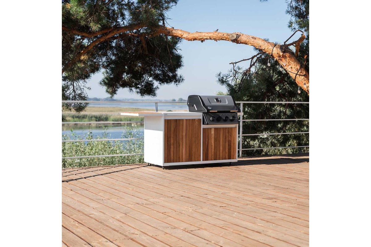 Модульна вулична кухня OXA Air Wood White Opal подвійний модуль OXA-AIR-W-2-White