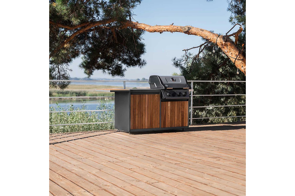 Модульна вулична кухня OXA Air Wood Black Anthracite подвійний модуль OXA-AIR-W-2-Black
