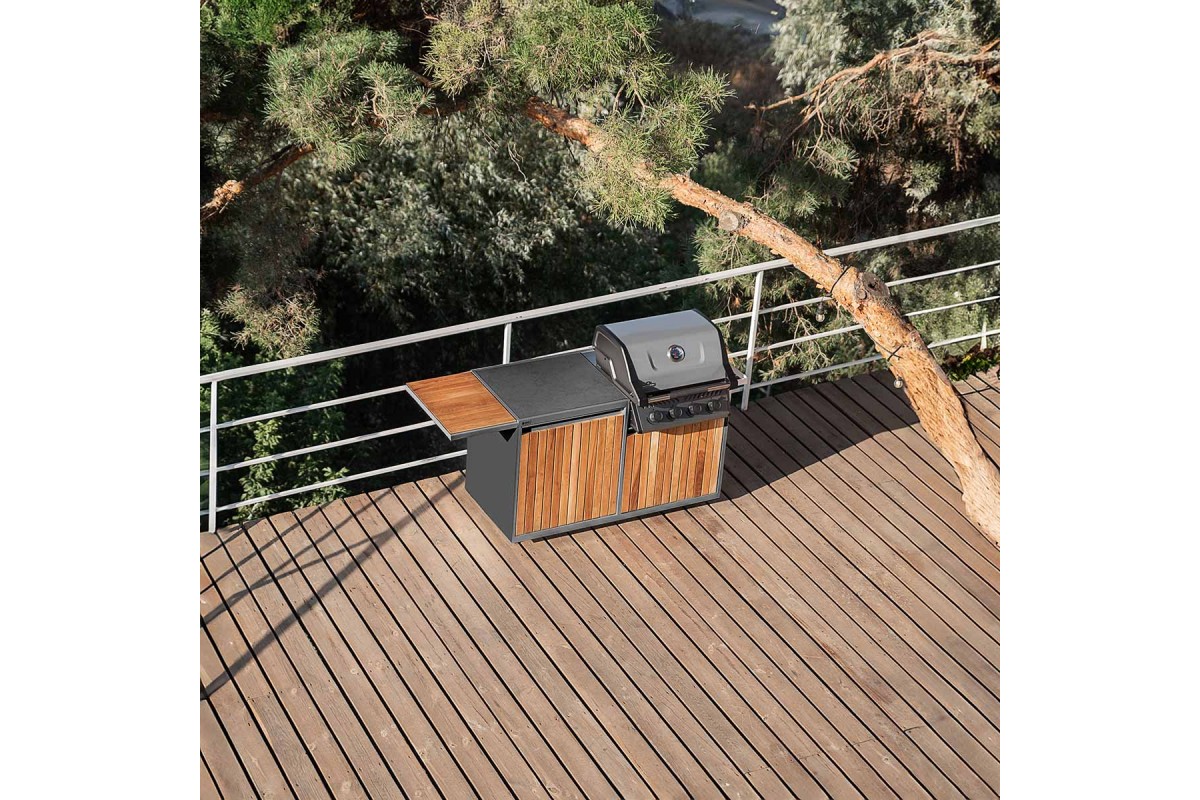Модульна вулична кухня OXA Air Wood Black Anthracite подвійний модуль OXA-AIR-W-2-Black
