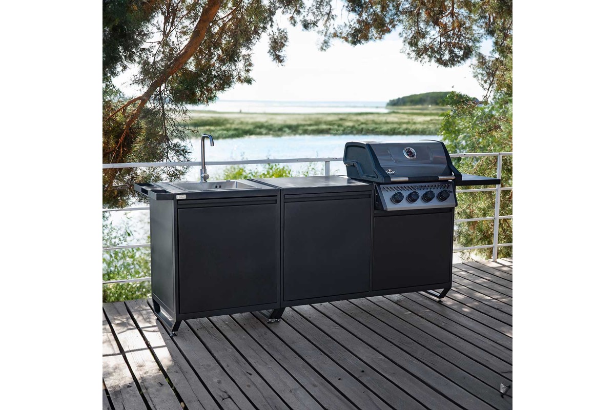 Модульна вулична кухня OXA Air Black Anthracite потрійний модуль OXA-AIR-3-Black
