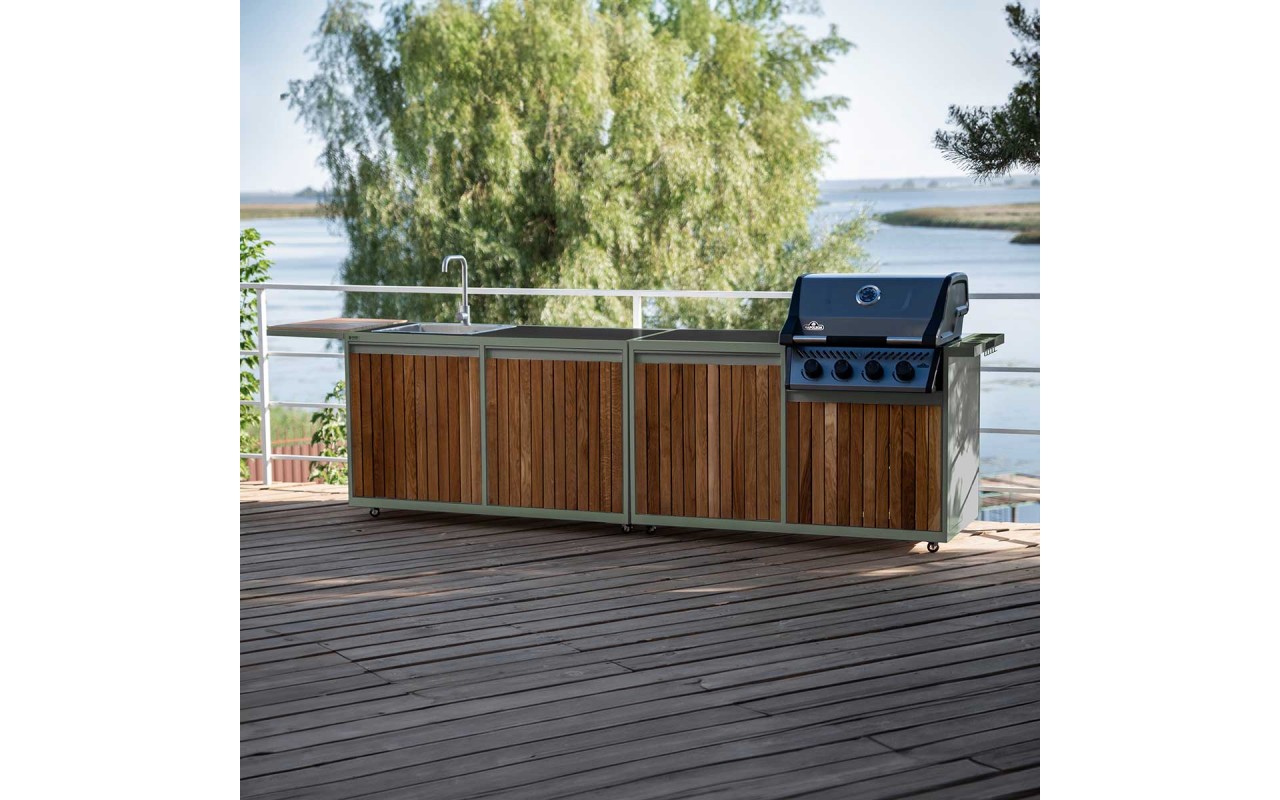 Модульна вулична кухня OXA Air Wood Green Onyx на 4 модуля OXA-AIR-W-4-Green