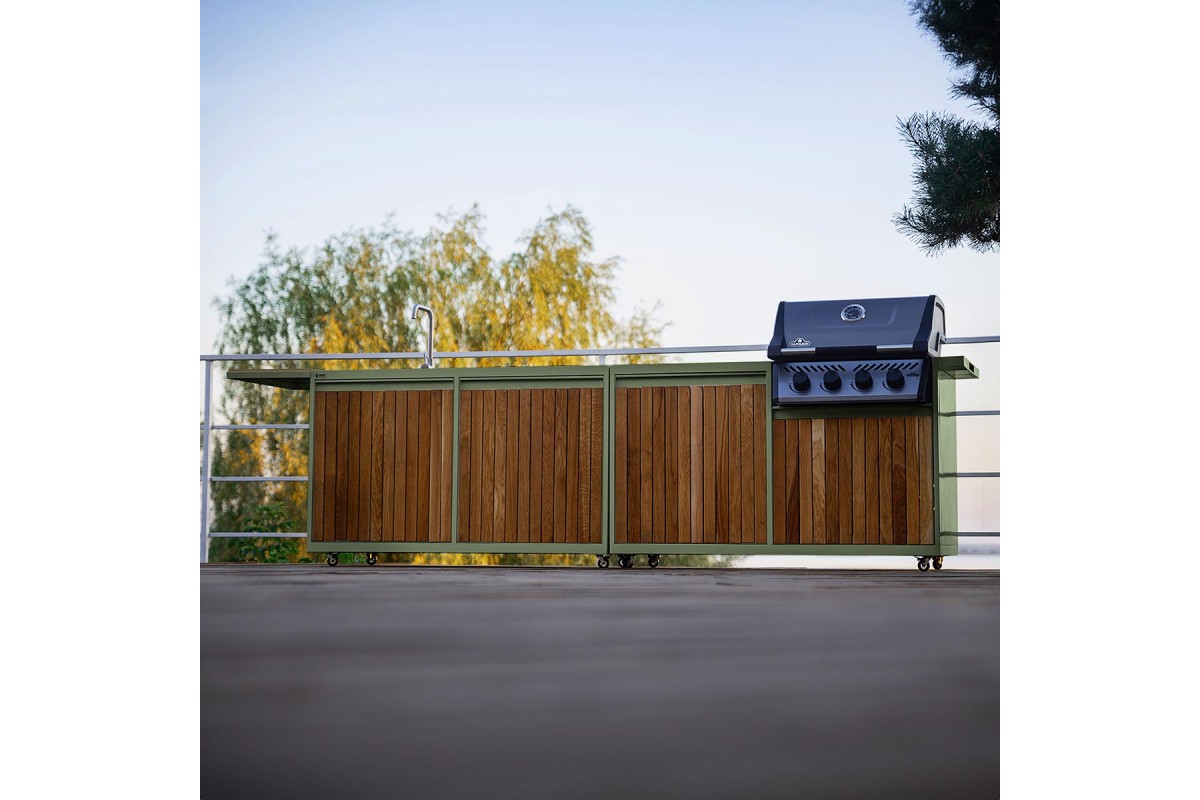 Модульна вулична кухня OXA Air Wood Green Onyx на 4 модуля OXA-AIR-W-4-Green