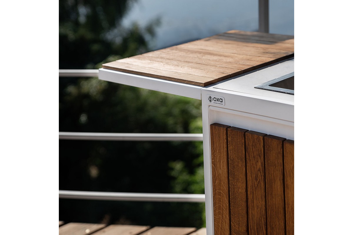 Модульна вулична кухня OXA Air Wood White Opal на 4 модуля OXA-AIR-W-4-White