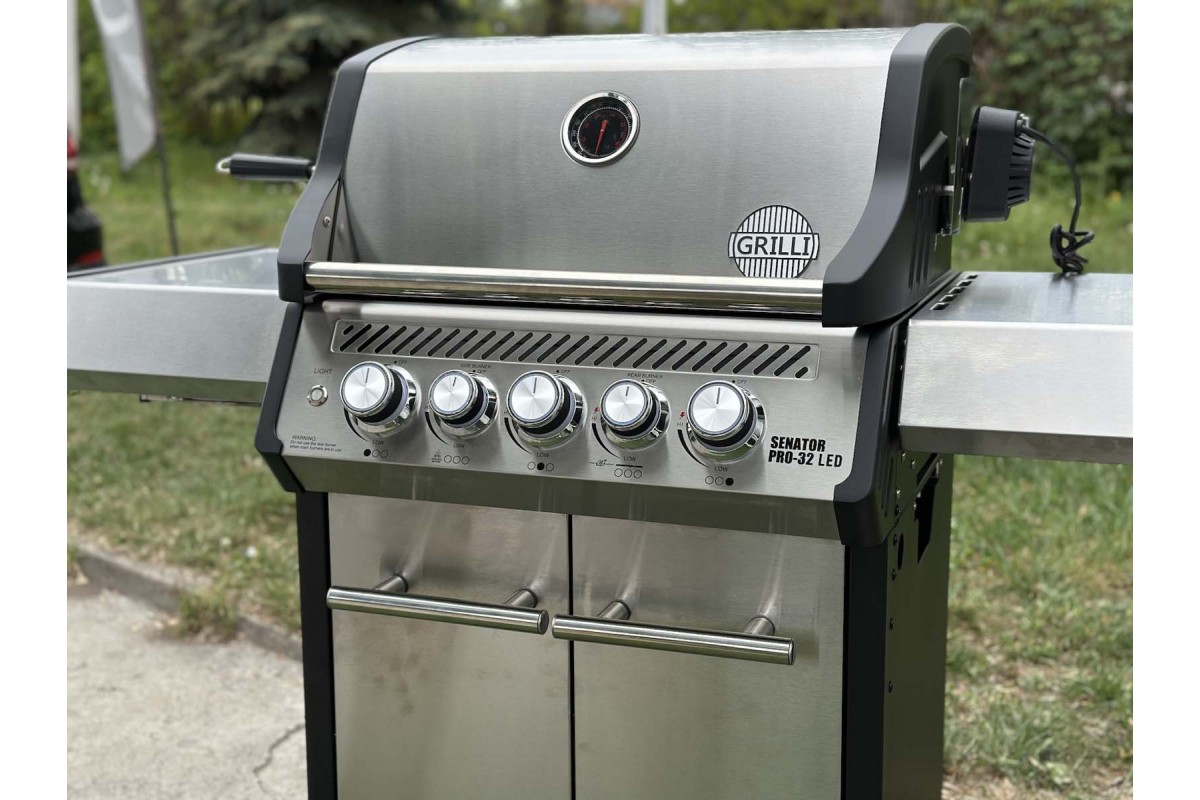 Газовий гриль Senator Pro-32 LED з системою BBQ Block Fire GRILLI 701377