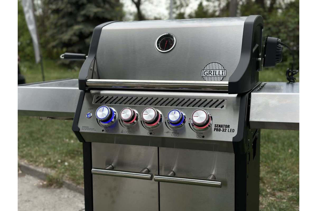 Газовий гриль Senator Pro-32 LED з системою BBQ Block Fire GRILLI 701377