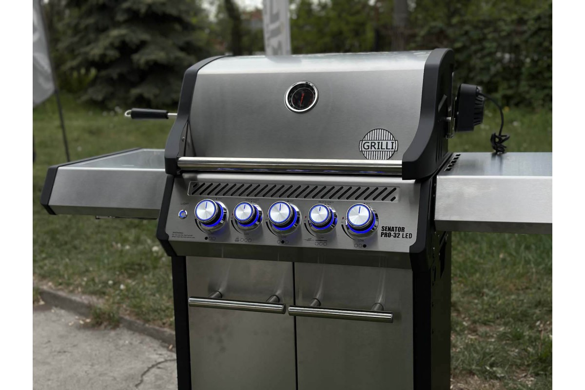 Газовий гриль Senator Pro-32 LED з системою BBQ Block Fire GRILLI 701377