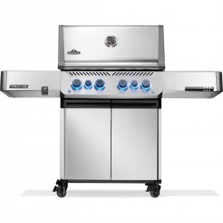 Газовий гриль Napoleon Prestige P 500 з бічною конфоркою Sizzle Zone та вертілем (69212) нерж сталь P500VRSIBPSS