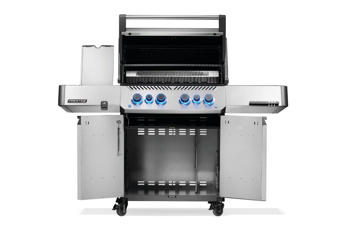 Газовий гриль Napoleon Prestige P 500 з бічною конфоркою Sizzle Zone та вертілем (69212) нерж сталь P500VRSIBPSS