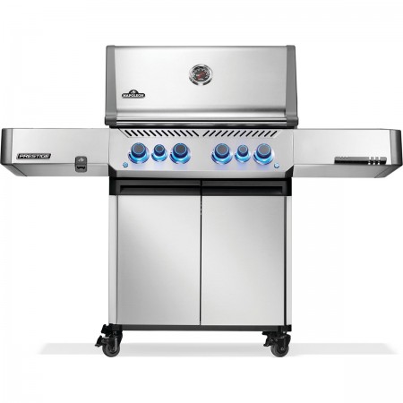 Газовий гриль Napoleon Prestige P 500 з бічною конфоркою Sizzle Zone та вертілем (69212) нерж сталь P500VRSIBPSS